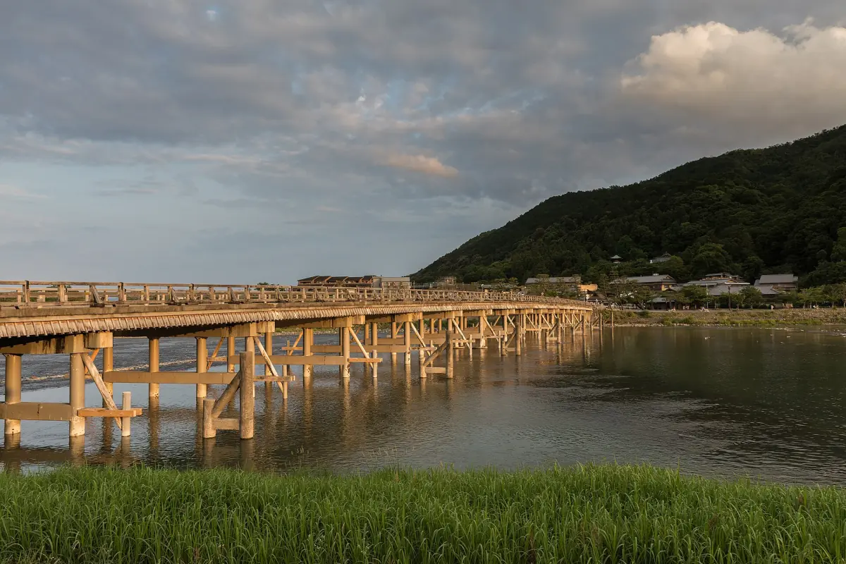 Togetsukyō Bridge in the evening light